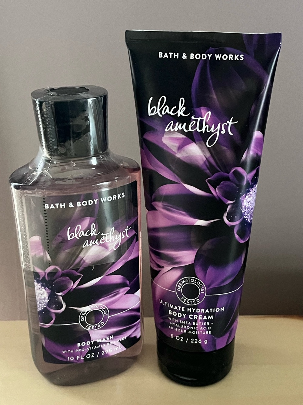 Bath & Body Works Black Amethyst Body Wash & Body Cream New
